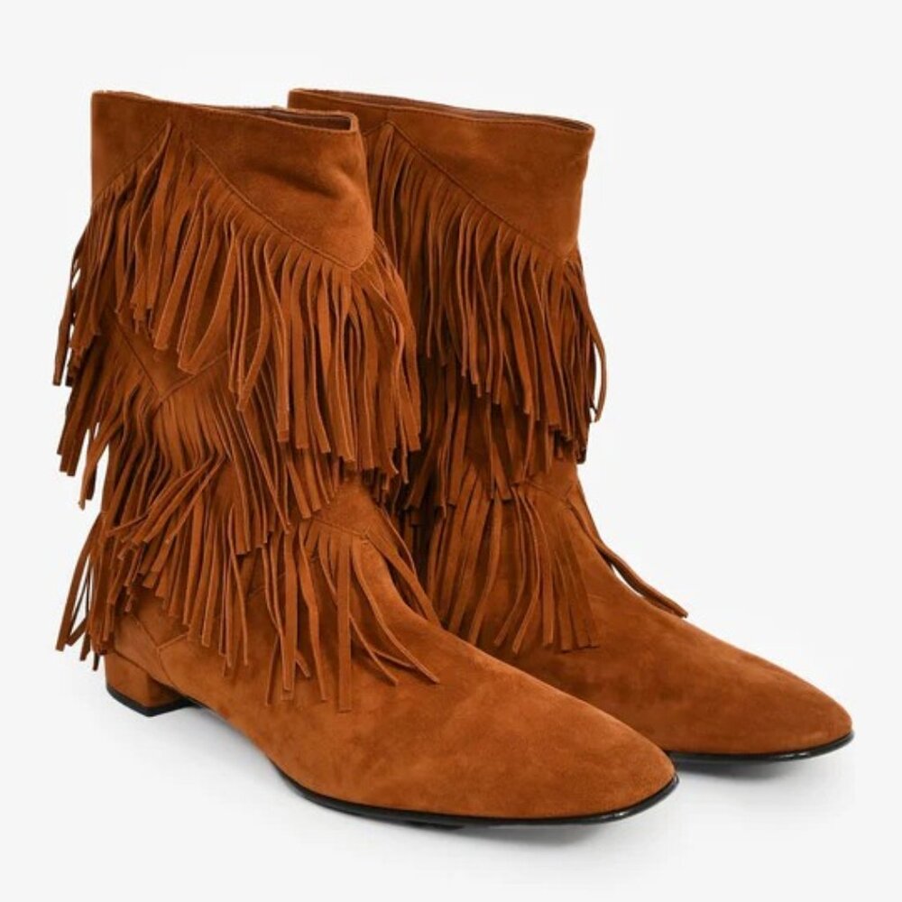 Authentic Roger Vivier Suede Fringe boots sz 39.5